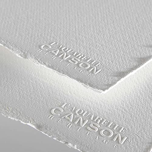 Canson Héritage Cotton 300 GSM Rough 56 x 76 cm Paper Sheets(White, 10 Sheets)