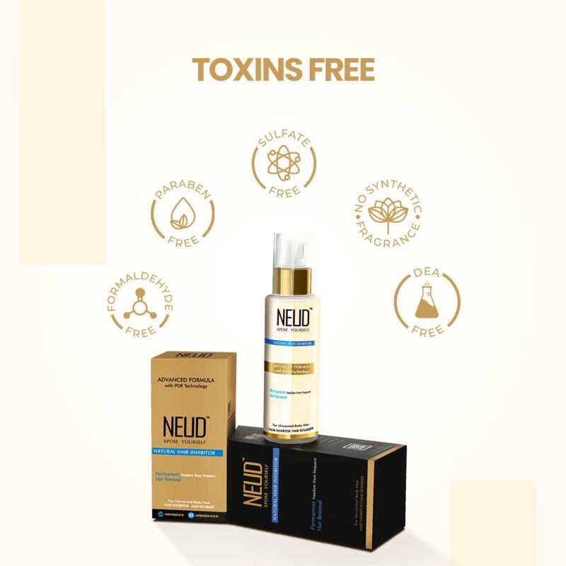 NEUD Natural Hair Inhibitor Lotion For Reduction of Unwanted Body and Facial Hair in Men and Women - 1 Pack (80g) - Image 2