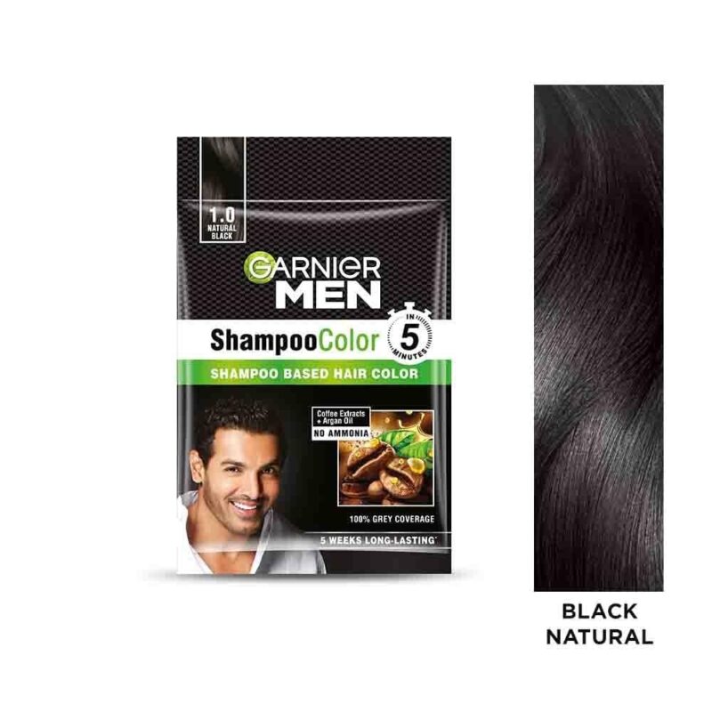 Garnier Men Shampoo Hair Color Shade 1.0 Natural Black (PACK OF 6) - Image 6