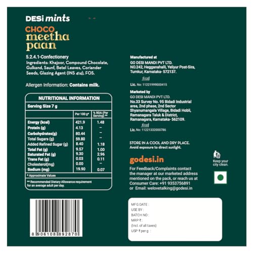 GO DESi Choco Meetha Paan, Box of 20 Sachets, Mouth fresheners, Desi Mints, Refreshing Mouthfreshener, Mukhwas, No Supari - Image 4