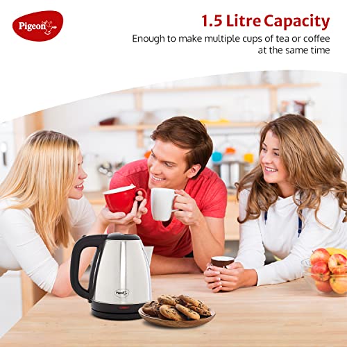 Pigeon by Stovekraft Amaze Plus Electric Kettle (14289) with Stainless Steel Body, 1.5 litre, used for boiling Water, making tea and coffee, instant noodles, soup etc. 1500 Watt (Silver) - Image 6