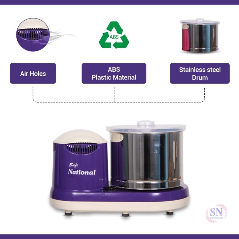 Sufi National Abs Smart Wet Grinder, 2L (Blue) Output - 150 watts, Input 230 V (Blue) - Image 3