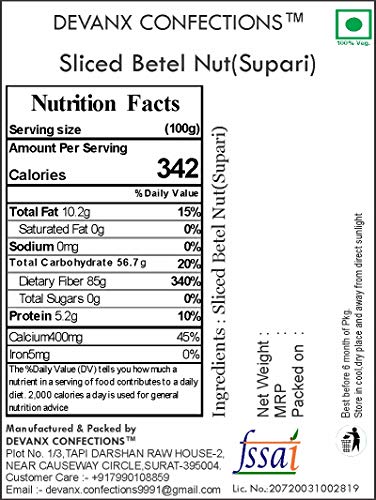 Devanx Confections™ Sliced Betel Nut | 900 g | Sliced Areca Nut | Cutting Supari | Kachi Sopari | Kachi Cutting Sliced Supari | Raw Unflavoured Flakes | - Image 3