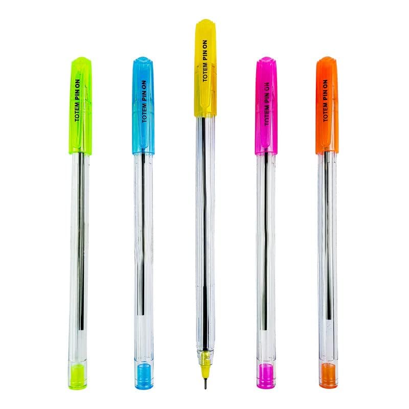 TOTEM Pin On Ball Pens | 60 Blue Ink Pens | 0.7 mm Tip | Comfortable Grip | Pens Combo Pack | Best Pens for Writing | Perfect for KIds - Image 6