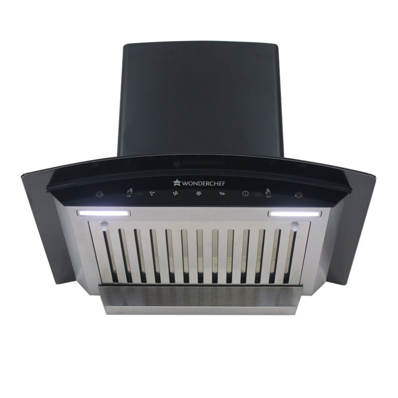 Ultima 60cm 1200 m3/hr Auto Clean Curved Glass Chimney | Baffle Filter | 1200M3/Hr powerful suction | Touch + 3 speed Motion Sensor control | Low Noise | 7 Year Warranty on Motor | 1 Year Comprehensive Warranty on Product | Black - Image 4