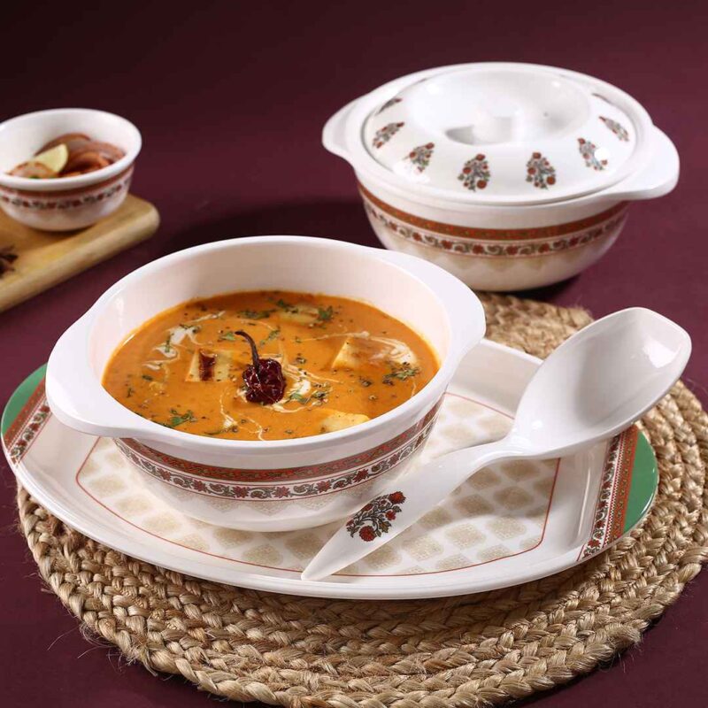 Venice Royal Red Dinner Set of 31 Pcs | 100% Food Grade Melamine | Elegant | Break & Stain Resistant | Designer Dinnerware - Image 4