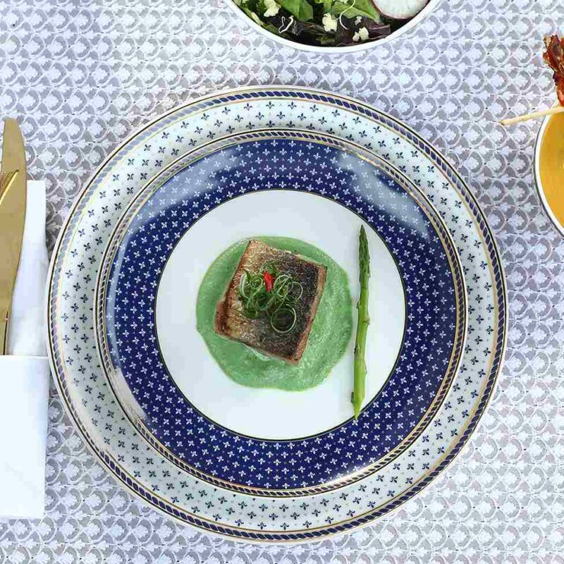 Sicilia Fine Bone China 8" Quarter Plate - Royal Blue - Set of 2 pcs - Image 5