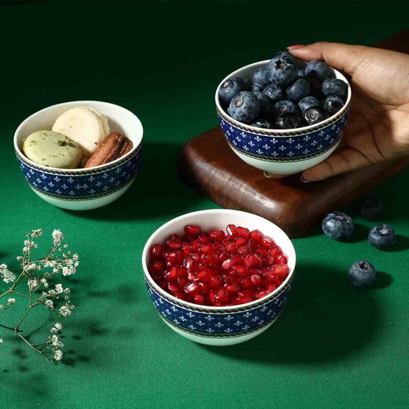 Sicilia Fine Bone China Katori - Royal Blue - Set of 2 Pcs - Image 5