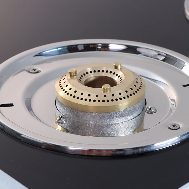 Platinum 4 Burner Manual Glass Cooktop | 6mm Toughened Glass Cooktop | Stainless Steel Drip tray | Anti-Skid Legs | Large Pan support | Manual Ignition | Black steel frame | 2 Year Warranty | Black - Image 4