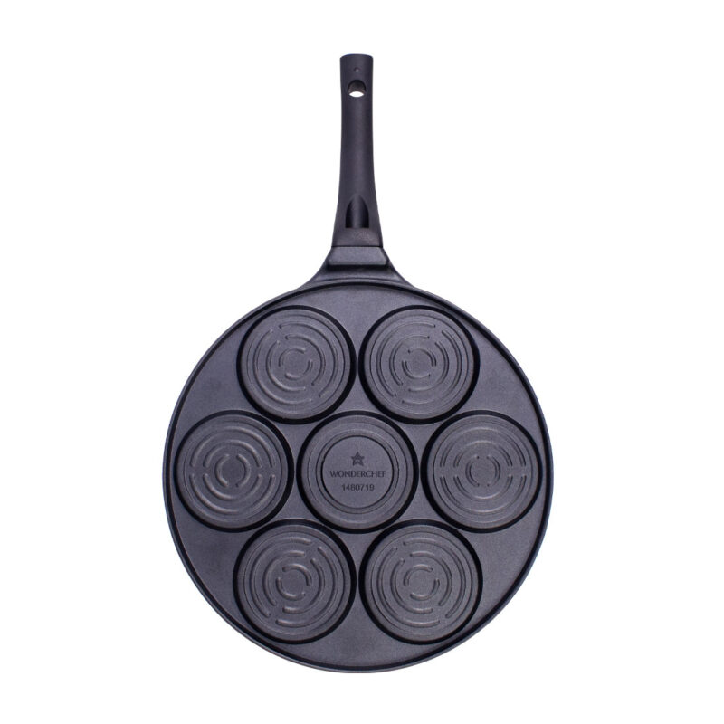 Wonderchef Renewed Inducta Multi Pan with 7 cavities | Non-stick | Die-cast Body | Gas & Induction Friendly | Ideal For uttapams, omelets, pancakes, chillas, mini dosas | 270 ml | 3mm Thick | 1 Year Warranty - Image 5
