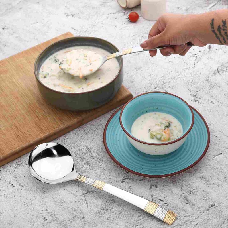 Roma Serving Spoon Set - Gold Plated - Set of 3pcs - Image 4