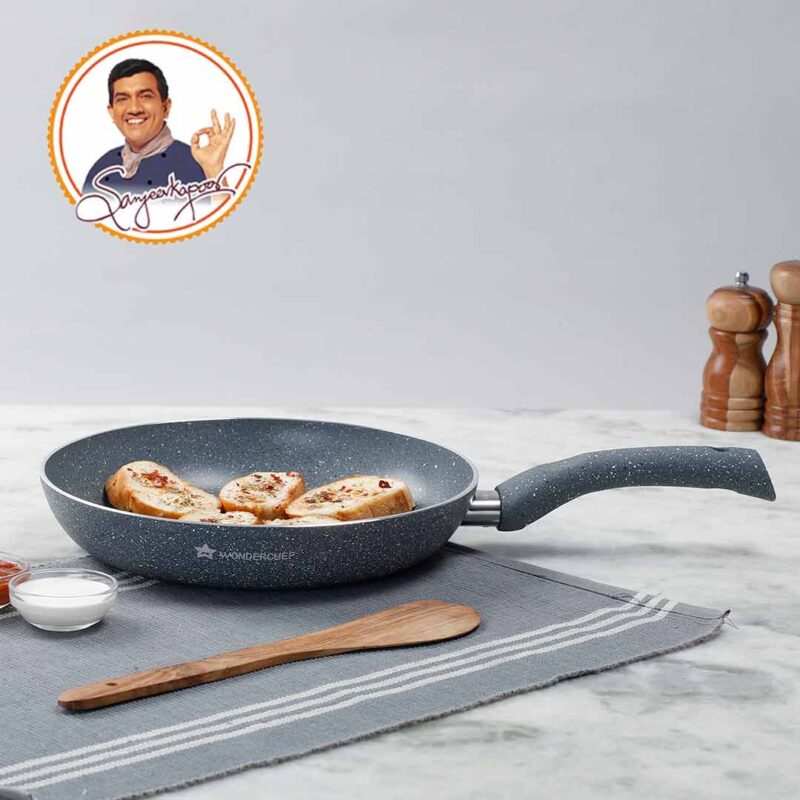 Wonderchef Renewed Granite 26cm Non-Stick Fry Pan | 2L | 5 Layer PFOA Free Non-Stick Coating | Compatible with Hot Plate, Hobs, Gas Stove, Ceramic Plate and Induction Cooktop - Image 5