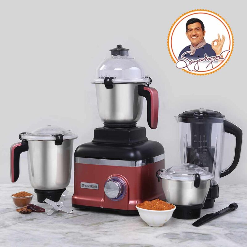 Sumo Mixer Grinder 1000W With 3 Stainless Steel & 1 Fruit Filter Jar 5 Years Warranty On Motor, Rust And Black, Long life motor - Image 4
