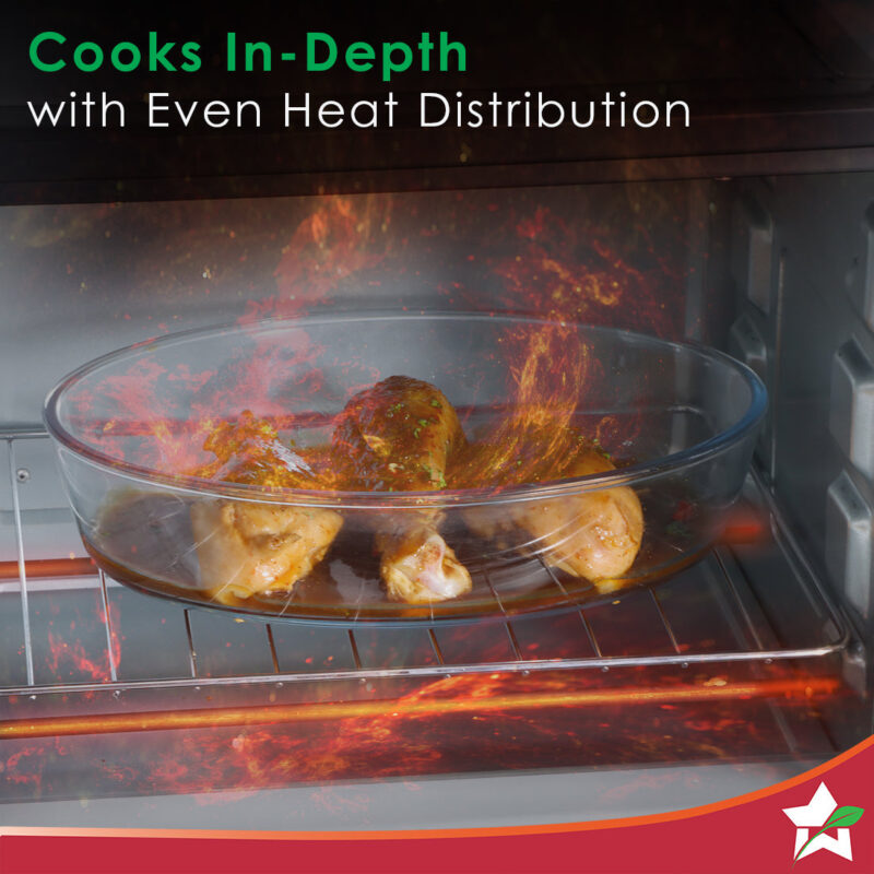 Oven Toaster Griller (OTG) - 19 Litres, Black - with Auto-shut off, Heat-Resistant Tempered Glass, Multi-Stage Heat Selection - Image 4