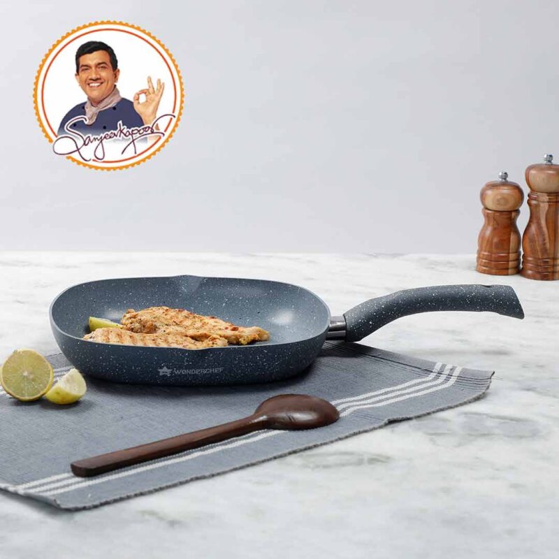 Granite Non-stick Grill Pan, Soft-touch Handle, Virgin Grade Aluminium, PFOA/Heavy metals free, 3.5mm, 2 years warranty, Grey - Image 14