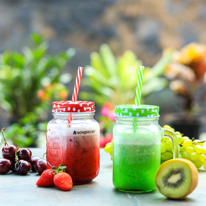 Mason Jar Set 450Ml (Red And Green) - Image 4