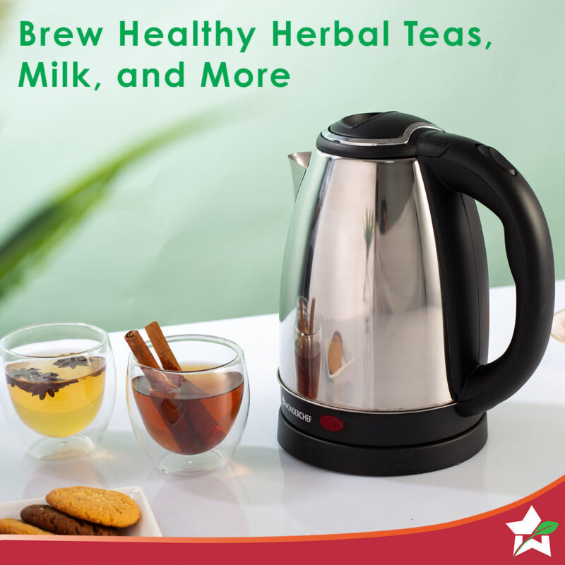 Wonderchef Renewed Crescent Electric Kettle | Stainless Steel Interior | Safety Locking Lid | 1.8L | 1800W - Image 5