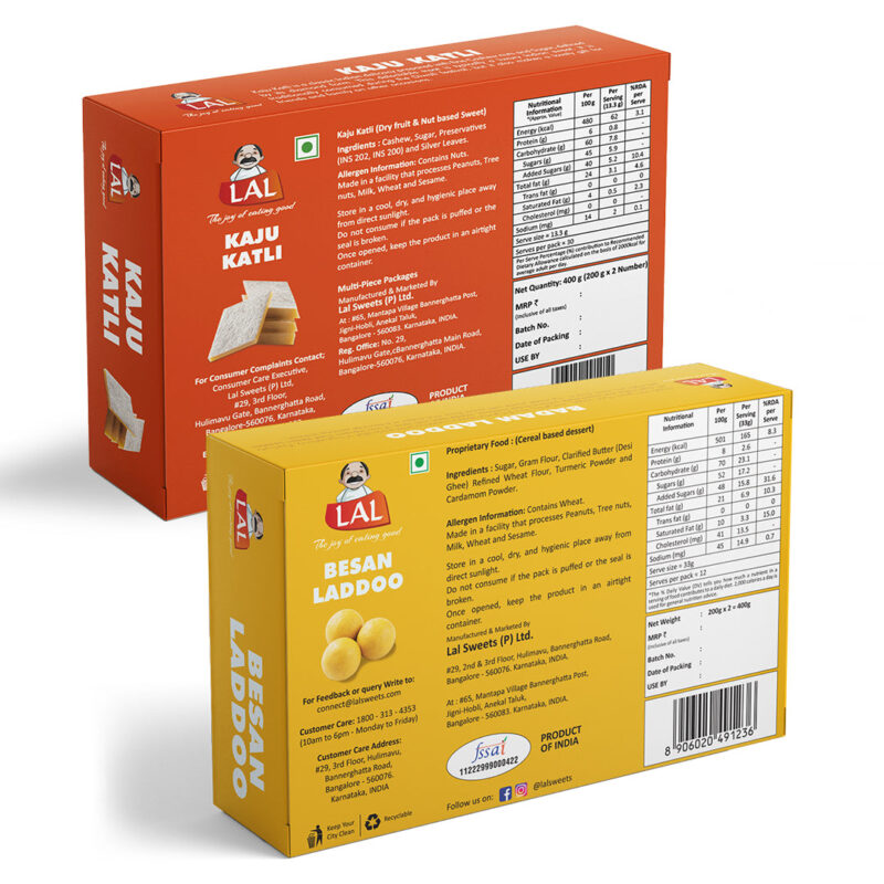 Kaju Katli Premium 400gm & Besan Laddoo Premium 400gm