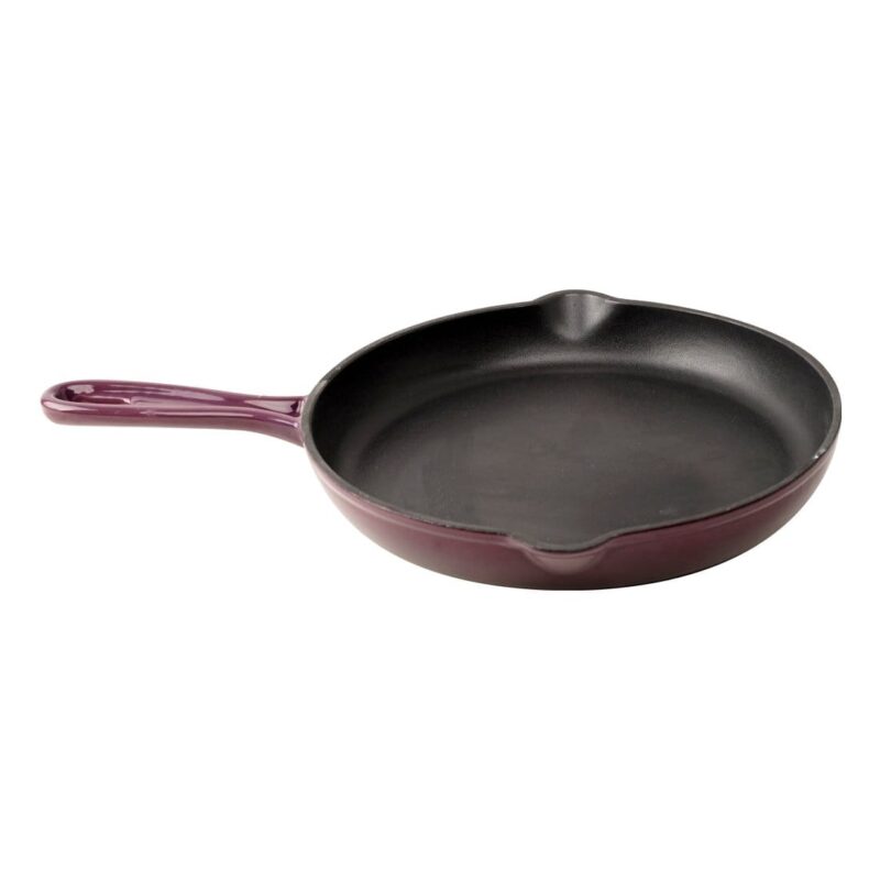 Ferro Cast-iron 26 cm Frying Pan, Corrosion-Resistant Coating, Compatible on Induction, 1.6 L, 5 Years Warranty, Purple - Image 3