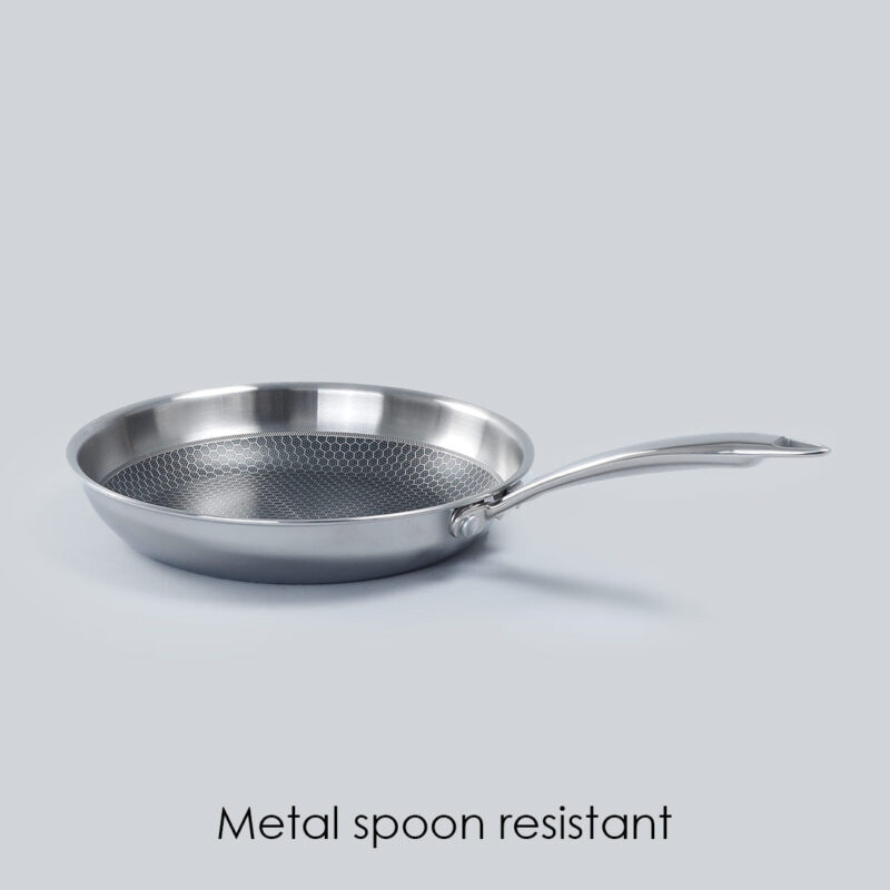 Stanton Nonstick Coated Tri-Ply Stainless Steel | 24 cm Frying Pan | 1.2 L | 2.5 mm Thickness | Silver - Image 2