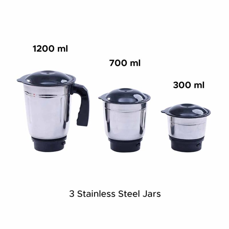 Capri Mixer Grinder 550W, Black & Red, 5 Years Warranty - Image 6