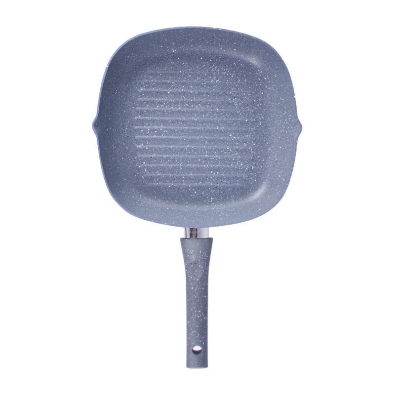 Granite 20 cm Non-Stick Grill Pan | Soft-Touch Handles | Virgin Grade Aluminium | PFOA & Heavy Metals Free | 3.5 mm thickness | Grill Pan Non-Stick | 1.35 liters | 2 Years Warranty | Grey - Image 6