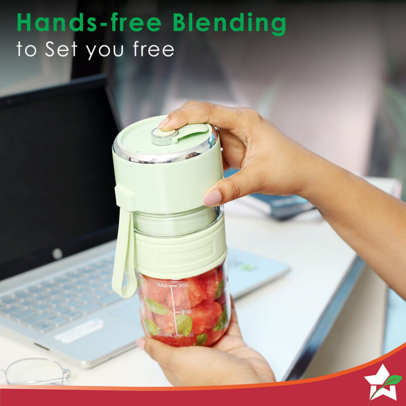 Nutri-cup Zip Portable Blender | 350ml | Blend & Sip with Flip Top Sipper Lid | For Smoothies, Juices, Shakes, Coffee | 2000 mAh Battery | 20 Blending Cycles in One Charge | Type C Charging | Green - Image 4