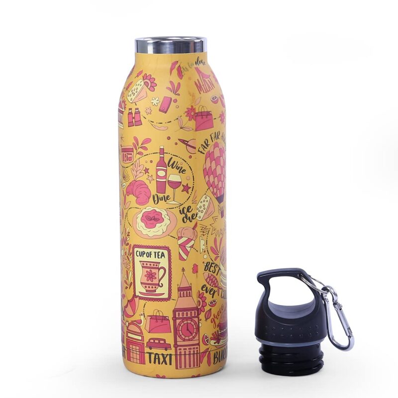 Wanderlust, 600ml, Double Wall Stainless Steel, Vacuum Insulated, Hot And Cold Flask, Your story - Image 5