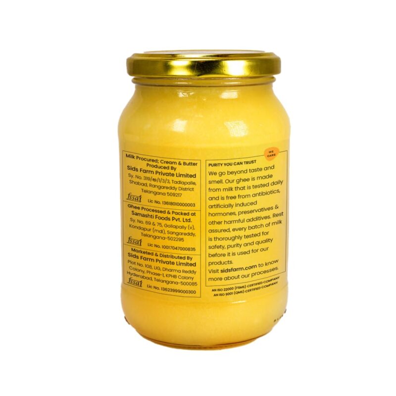 Sid’s Farm Cow Ghee - 350g | Aromatic and Granular | Made With Safe Tested Milk | Free From Antibiotics, Preservatives and Induced Hormones | Glass Jar - Image 3