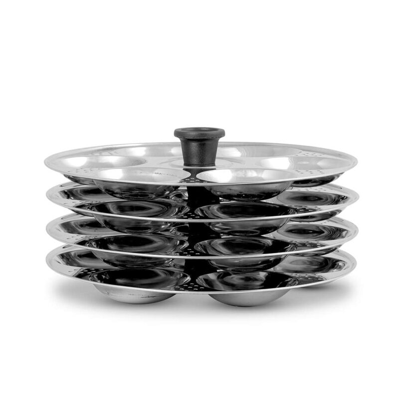Pigeon Stainless Steel Idli|Dhokla|Momo Maker|Multi Pot|Steaming Set| 4 Plates|24 Idlies| Induction Friendly, 100% Pure & Toxin-Free - Image 4