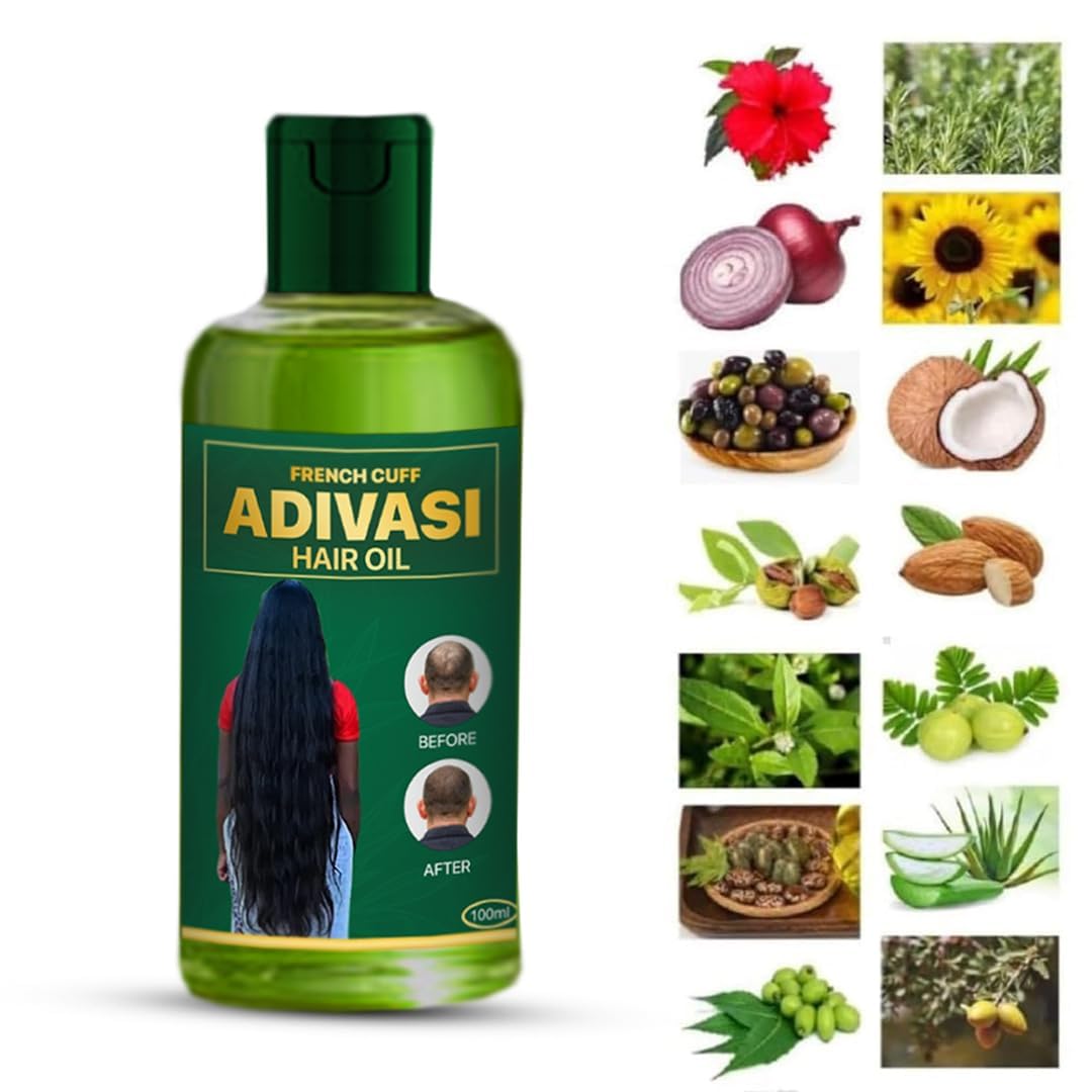 Original Adivasi Herbal Hair Growth Oil - 100ml, All-Natural For Hair Fall Control, Unisex