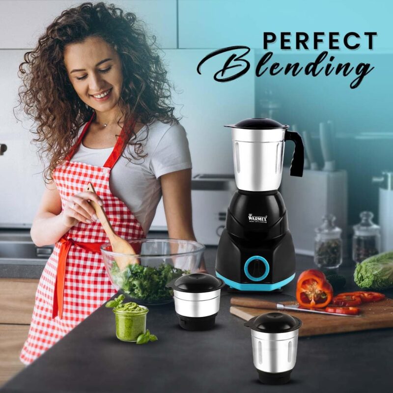 Warmex 500W Mixer Grinder with 3 Jars + 2 Years Warranty, Powerful Motor for Efficient Grinding & Blending, Durable & Versatile Kitchen Appliance, Ideal for Home Cooking Needs, Reliable Performance - Image 6