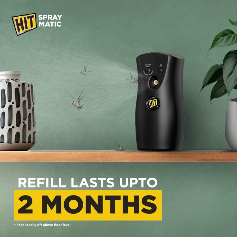 HIT Spray Matic Mosquito Repellent Dispenser Machine + 1 Refill | Automatic Spraying Every 2 hours for Total 6 hours | 12hrs Mosquito Protection | Refill Lasts Up to 2 Months - Image 2