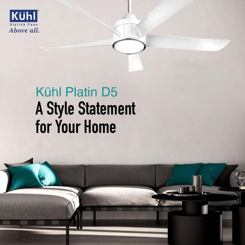 KUHL Platin D5 1200mm Stylish Power Saving BLDC Ceiling Fan with Remote | Down Light | 29W | 5 Star | Low Noise | IoT – Operate via Mobile & Alexa | Reverse Mode | Free Installation | White - Image 7