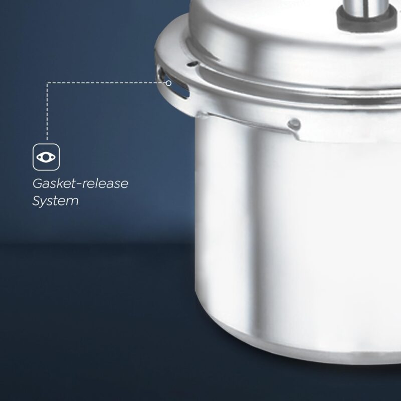 Prestige 2L+3L+5 Litres Popular Max Outer Lid Aluminium Combo Pressure Cooker with 2 Lids |Pressure Indicator | Gas & Induction Compatible |Metallic Safety Plug| Gasket-Release System - Image 3