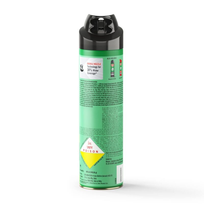 Baygon Mosquito & Fly Killer Spray- 400 ml, Green - Image 2