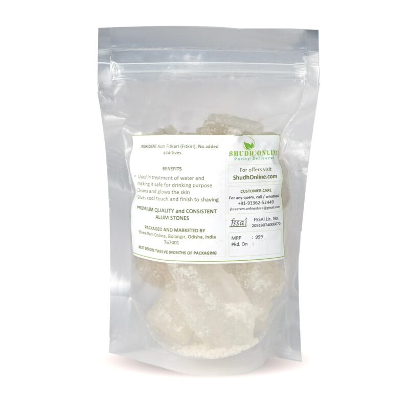 Shudh Online Fitkiri, Solid Alum Stone (250 Grams)-Fitkari Water Purification, Vastu, Shaving - Image 2