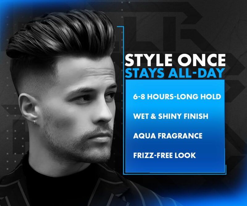 UrbanGabru Aqua Hair Wax | Alpha Edition 2-in-1 Men Hair Styling Wax | Strong Hold Wet look & Shiny finish all day (260 ml) - Image 5