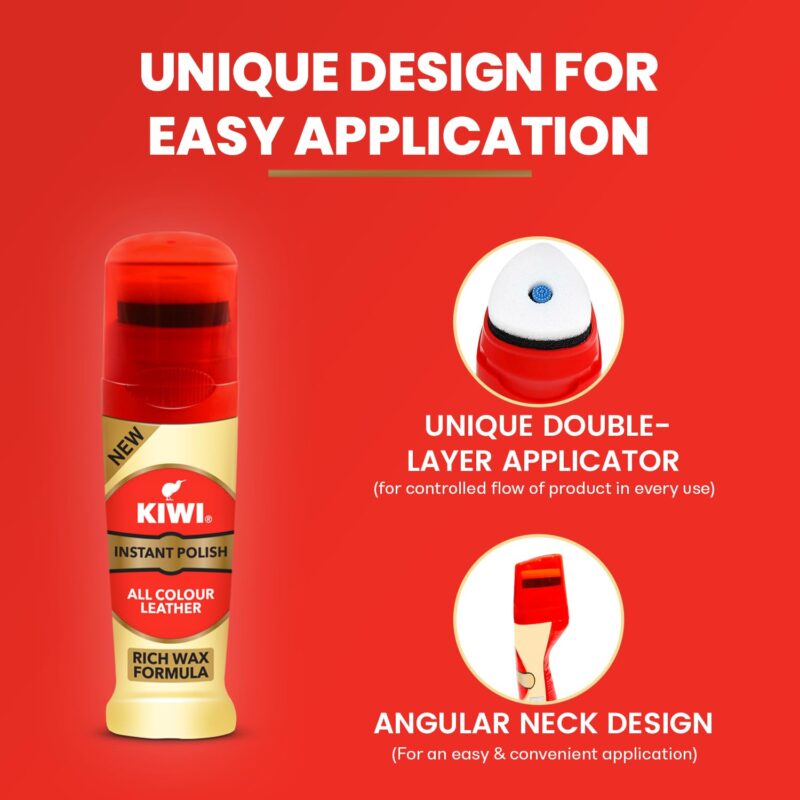 4x KIWI Instant Liquid Glossy Finish Shoe Polish (75 Ml, Neutral) each - Pack of 4 - Image 6