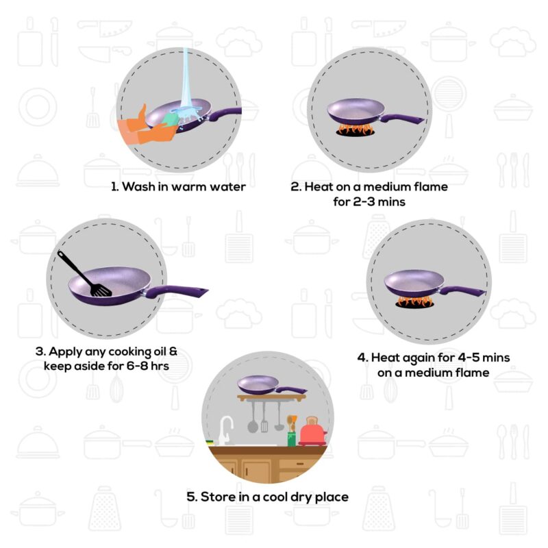 Galaxy Festival 4pcs Cookware Set | Casserole with Lid, Fry Pan, Kadhai | Induction Friendly | Cool Touch Bakelite Handles | Pure Grade Aluminium| PFOA Free| 2 Years Warranty | Purple - Image 4