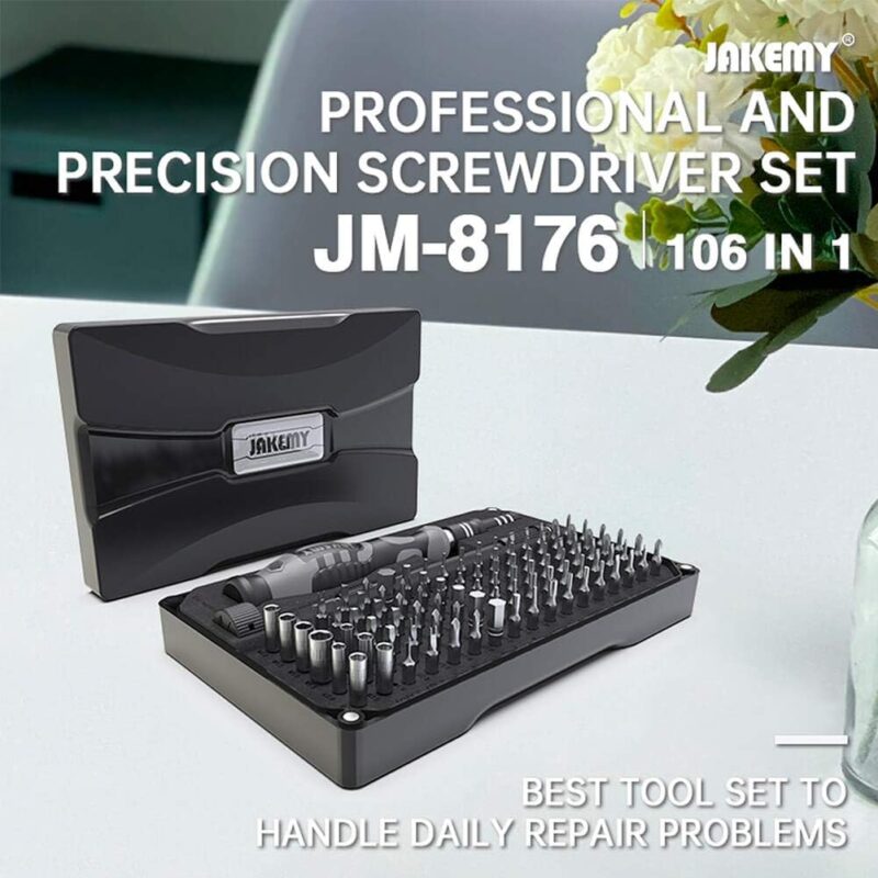 INICIO 106 in 1 Precision Screwdriver Set Long Alloy CRV Bits Repair Tool Magnetic Driver Kit With Flexible Shaft Double Layer For Repair of Electronics Phone Tablet PC Laptops - Grey - Image 9