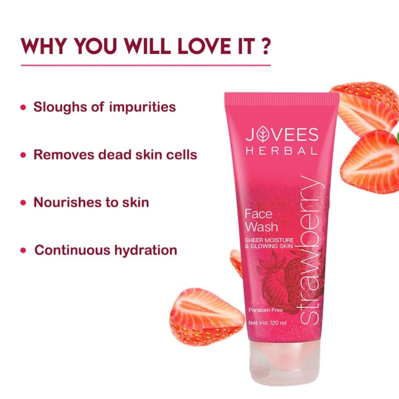 Jovees Face Wash - Strawberry, 120ml (Pack of 2) - Image 5