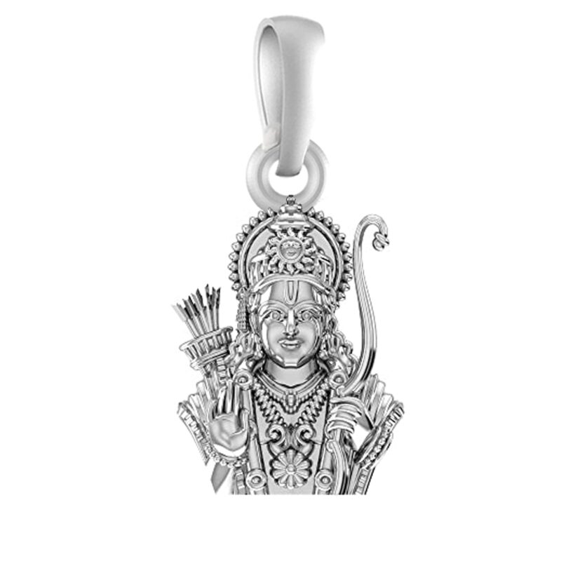 Akshat Sapphire Sterling Silver (92.5% purity) God Ram Ji Pendant for Men & Women Pure Silver Bhagwan Shri Ram Locket for Good Health & Wealth