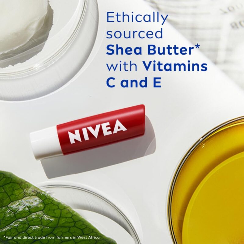 NIVEA Shine Caring Lip Balm, Pomegranate, 4.8G, Red - Image 7