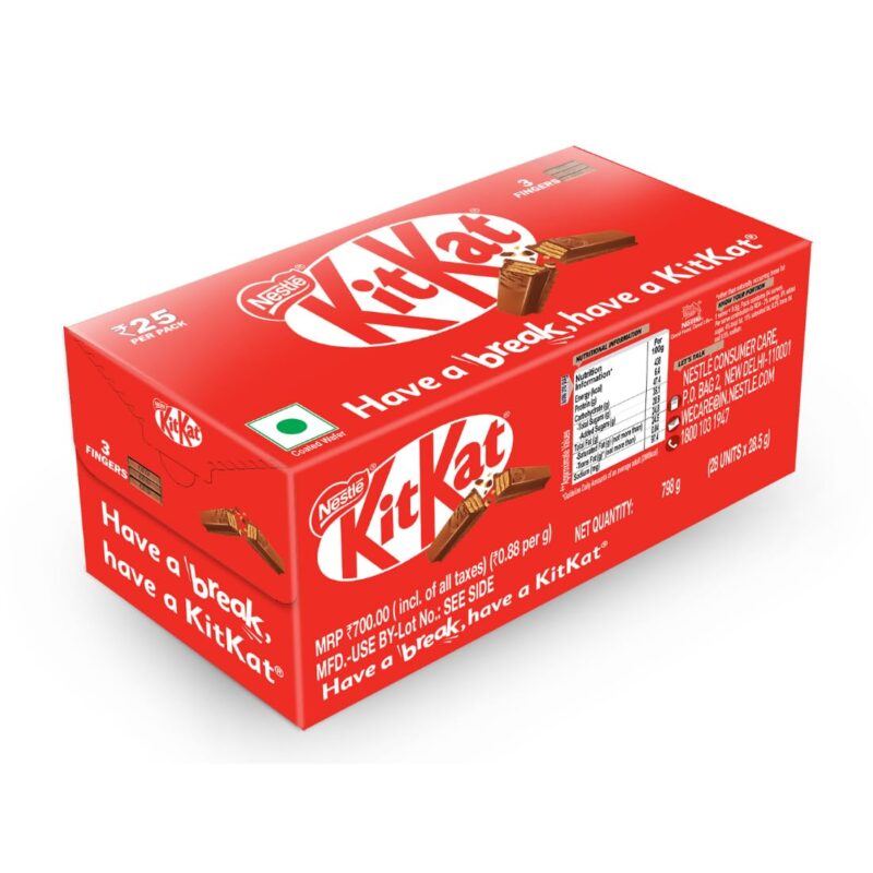 KIT KAT, 3 Fingers, Chocolate Coated, Wafer Bar –28.5g, Pack of 28 Units , 798g, Box - Image 6