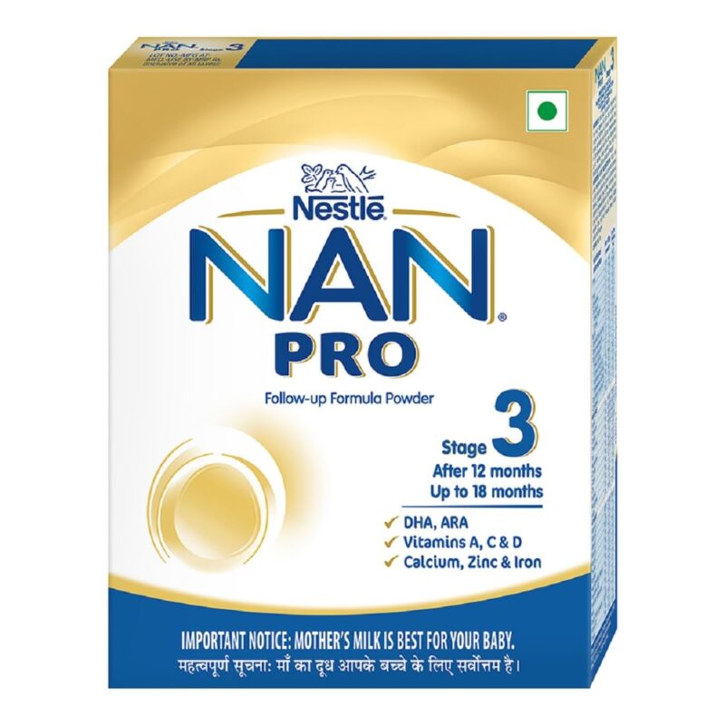 NAN Pro Stage 3 Follow-Up Formula Milk Powder For Babies (After 12 Months), - With Dha-Ara, 400G Bag-In-Box Pack, Infant