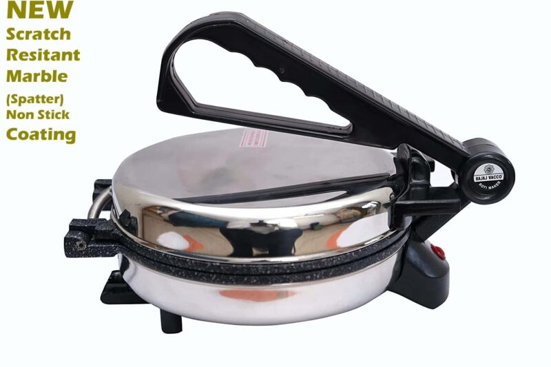 BAJAJ VACCO New Go-Ezzee Chapati/Roti/Khakhra Maker, Mc-02 - Marble (Spatter) Nonstick Coating Wattage 900 Watts, Stainless Steel - Image 2
