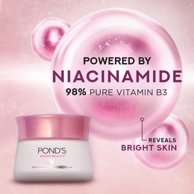 4x Pond's Bright Beauty Anti-Spot Serum Cream with Niacinamide and SPF 15 PA++, Fades Dark Spots and Reveals Bright Skin, 50g each - Pack of 4 - Image 7