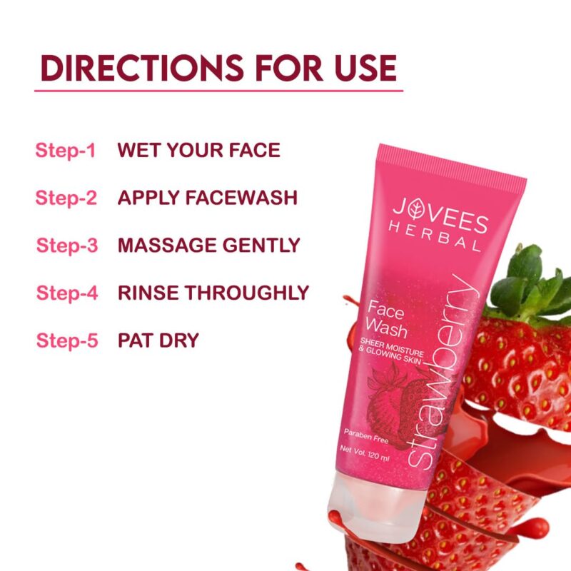 Jovees Face Wash - Strawberry, 120ml (Pack of 2) - Image 6