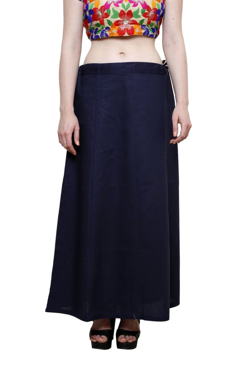 Pistaa's Women's Combo of Cotton Inskirt Saree Petticoat (Maroon, Navy Blue, Free Size) - Image 5